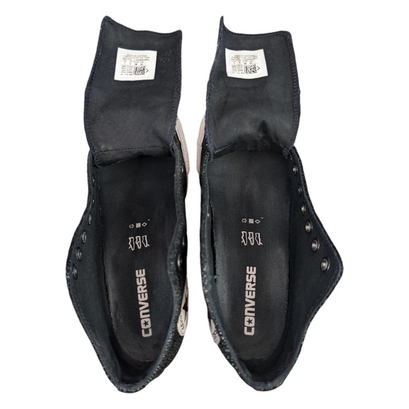 Converse 2017 CTAS Lux Mid Hidden Wedge Black Stingray Pebbled Leather Sneaker 7 - Picture 9 of 10